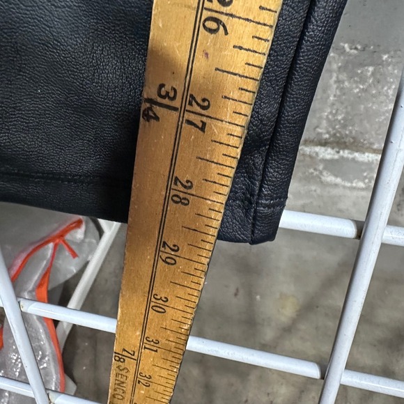 GOOD AMERICAN Black Faux Leather Leggings Pants Size 1 moto goth grunge biker - Picture 6 of 8